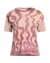 COLLINA STRADA COLLINA STRADA WOMAN T-SHIRT BLUSH SIZE L ORGANIC COTTON