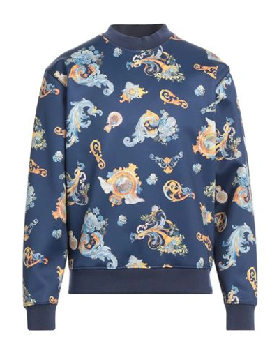 Versace Jeans Couture Man Sweatshirt Blue Size Xl Polyester, Elastane, Polyamide