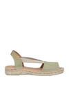 TONI PONS TONI PONS WOMAN ESPADRILLES SAGE GREEN SIZE 11 SOFT LEATHER