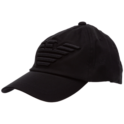 Emporio Armani Niki Baseball Cap In Black