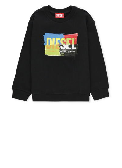 Diesel Kids' Skand Over Sweatshirt In Black