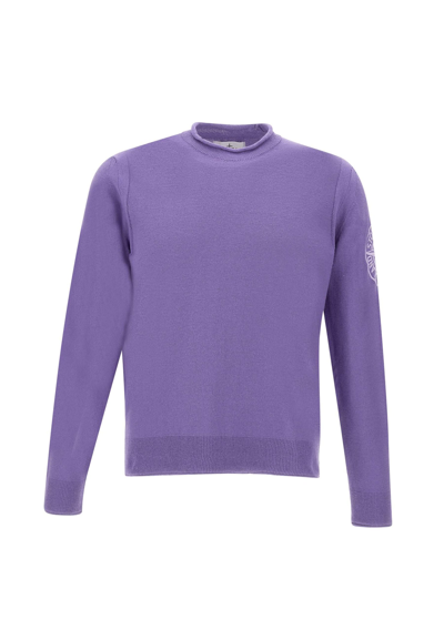 Stone Island Organic Cotton Sweater In Lilac