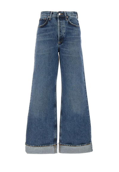 Agolde Dame Jean Organic Cotton Jeans In Blue