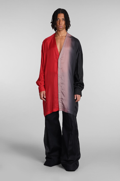 Rick Owens Minimal Larry Gradient-effect Shirt In Red