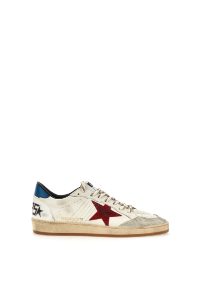 Golden Goose Ball Star Sneakers In White-red-blue