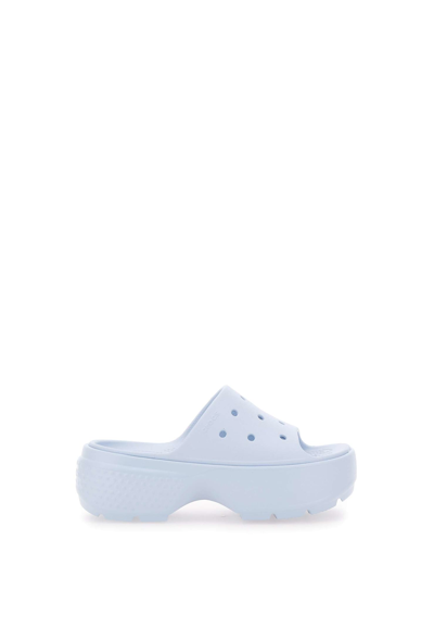 Crocs Stomp Slide Sandals In Light Blue