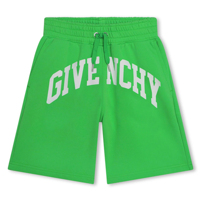 Givenchy Kids' Bermuda Con Stampa In F Verde Lampeggiante