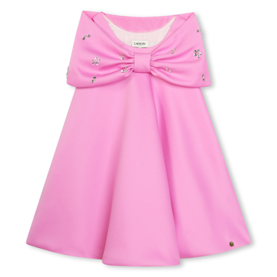 Lanvin Kids' Abito Con Fiocco In Pink