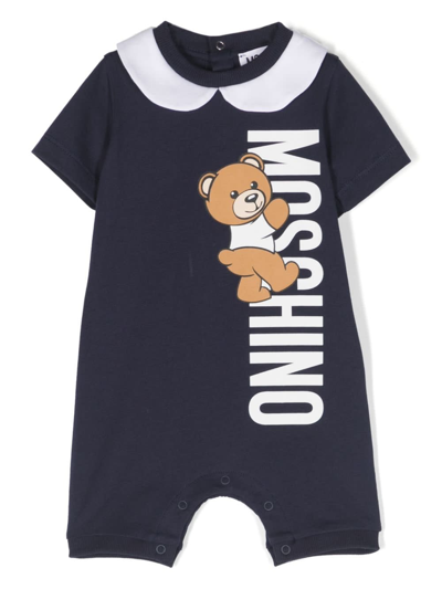 Moschino Babies' Tutina Con Logo In Blue