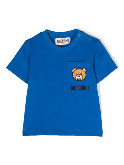 Moschino Babies' T-shirt Con Logo In Blue