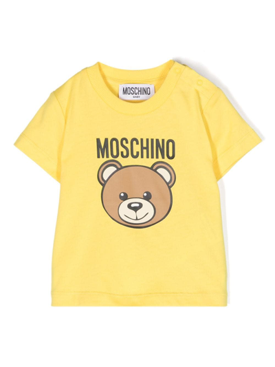 Moschino Babies' T-shirt Con Logo In Yellow