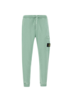 Stone Island Logo Patch Drawstring Sweatpants In Green