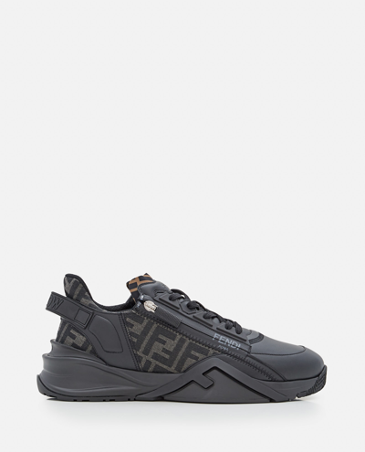 Fendi Low-top  Flow Sneakers In Black