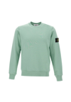 Stone Island Logo Patch Crewneck Sweatshirt In Green