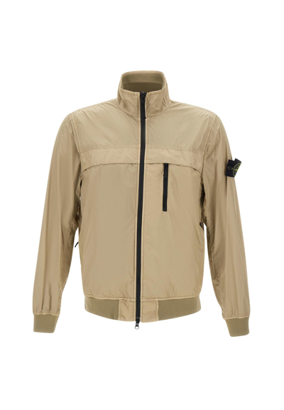 Stone Island Garment Dyed Crinkle Reps Ny Jacket In Beige