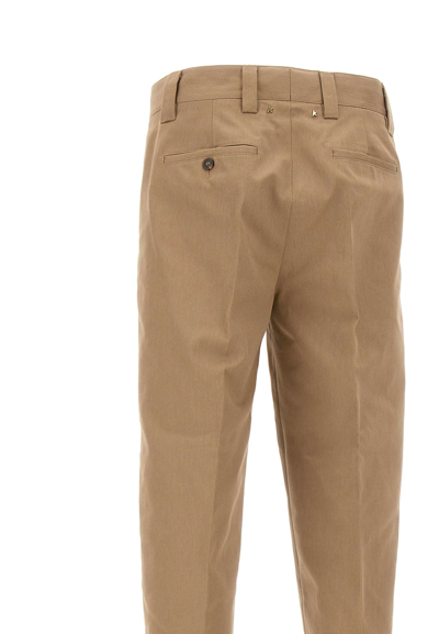 Golden Goose Tailored Beige Trousers With Straight Leg In Brown