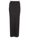 Alexander Wang Stretch Cotton High Waist Midi Skirt In Black