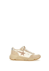 Golden Goose Running Sole Mixed Leather Sneakers In White-beige/silver/black