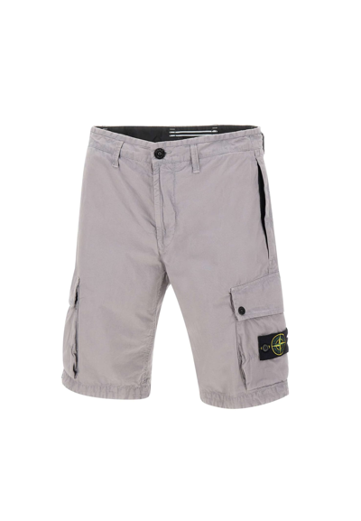 Stone Island Cotton Shorts In Grey