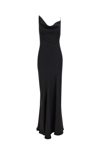 Philosophy Di Lorenzo Serafini Draped Satin Dress With Asymmetric Neckline In Black