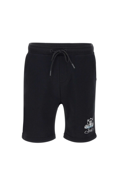 Iceberg Embroidered-logo Cotton Track Shorts In Black