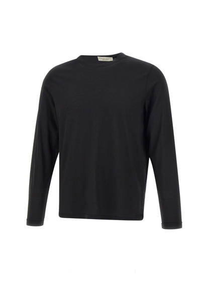 Filippo De Laurentiis Cotton Crepe Sweater In Black