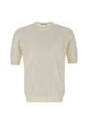 Filippo De Laurentiis Short Sleeves Round Neck Sweater In White