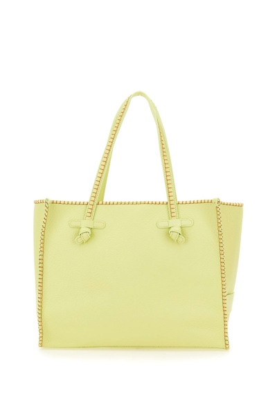 Gianni Chiarini Marcella Shopping Bag In Bubble Leather In Yellow