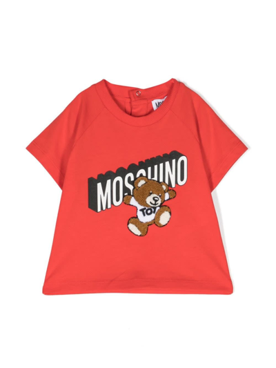 Moschino Babies' T-shirt Con Logo In Red