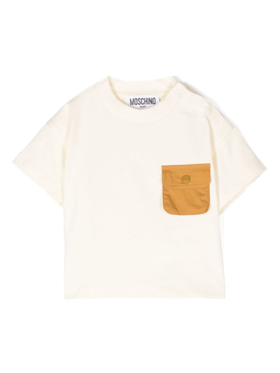 Moschino Babies' T-shirt Con Logo In Cream