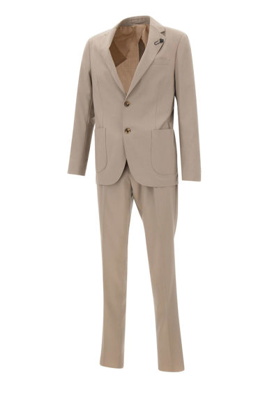Lardini Fresh Wool Two-piece Suit In Beige