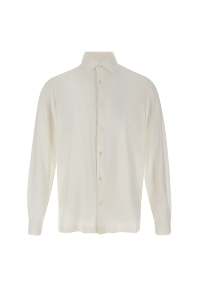 Filippo De Laurentiis Cotton Crepe Shirt In White