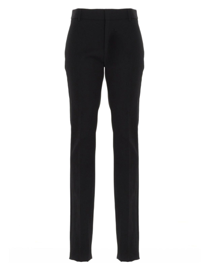 Saint Laurent Tuxedo Straight-leg Trousers In Black