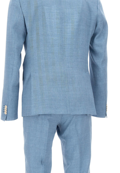 Brian Dales Linen And Wool Two-piece Suit In Light Blue