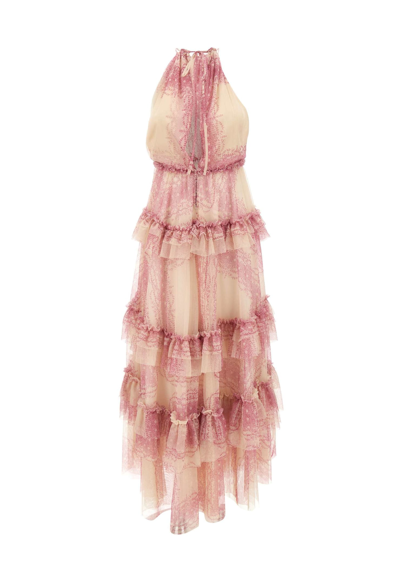 Philosophy Di Lorenzo Serafini Tulle Dress In Pink/beige