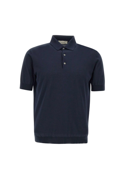 Filippo De Laurentiis Cotton Crêpe Polo Shirt In Blue