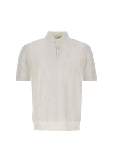 Filippo De Laurentiis Cotton Crêpe Polo Shirt In White