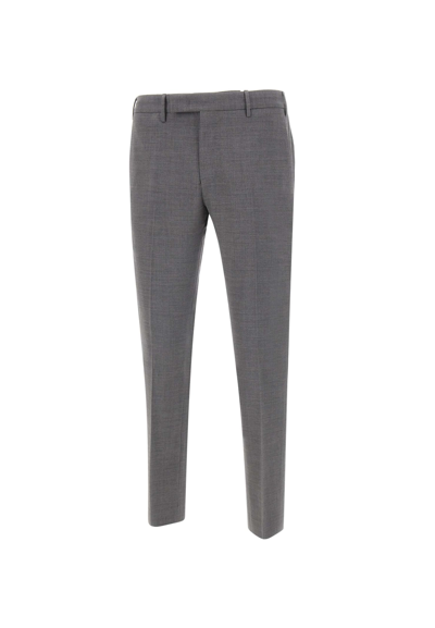 Pt01 Dieci Fresh Wool Trousers In Grey