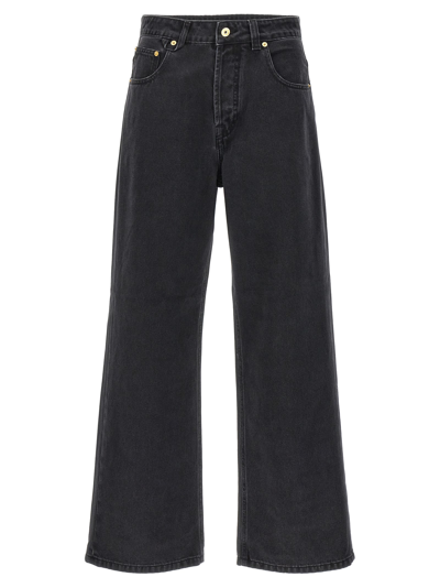 Jacquemus Le De-nîmes Large High Rise Wide Jeans In Black