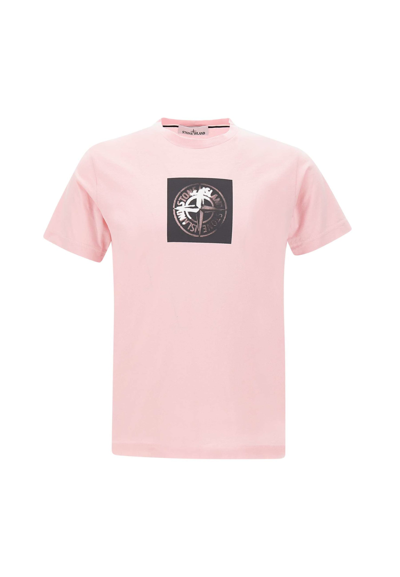Stone Island Cotton T-shirt In Pink
