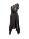 Marine Serre Regenerated Moon Draped Jersey Midi Dress In Black