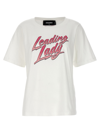 Dsquared2 'leading Lady' Crew Neck Graphic Print T-shirt In White