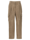 Brunello Cucinelli Suede Pants Zip Pockets In Beige