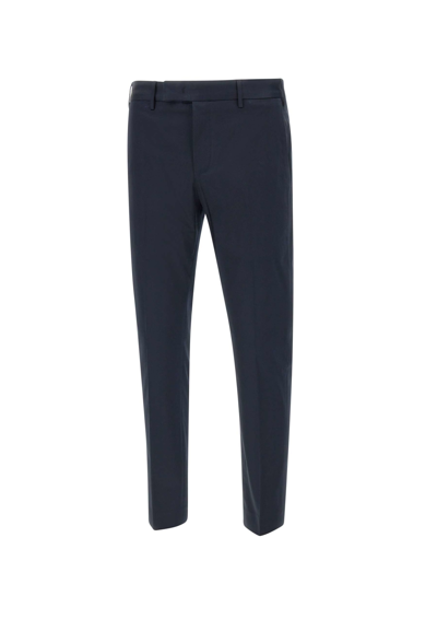 Pt01 Dieci Cotton Trousers In Blue