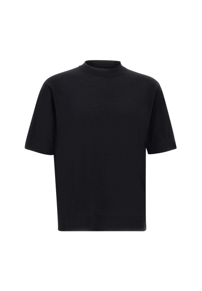 Filippo De Laurentiis Cotton Crepe T-shirt In Black