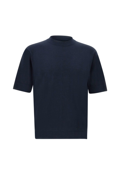 Filippo De Laurentiis Mc Over Cotton Crepe T-shirt In Blue