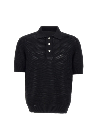 Filippo De Laurentiis Cotton Polo Shirt In Black
