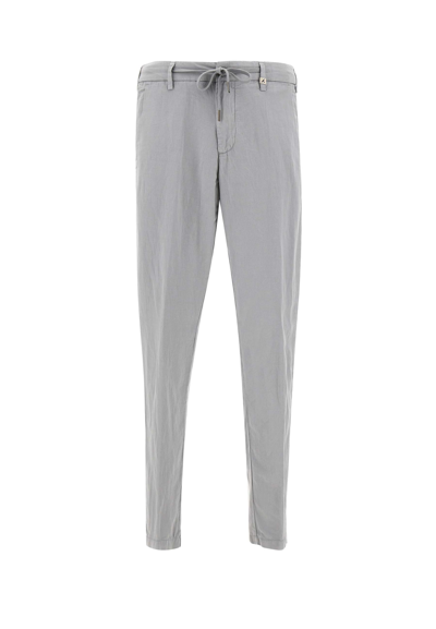 Myths Apollo Linen And Cotton Trousers In Grey
