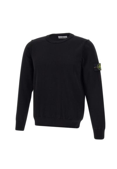 Stone Island Cotton Sweater In Black
