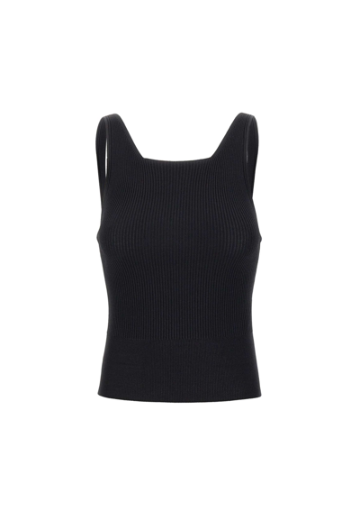 Iceberg Viscose Fabric Top In Black